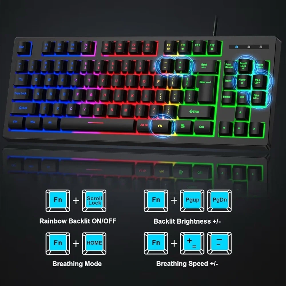 Rainbow Gaming Keyboard and Mouse Combo